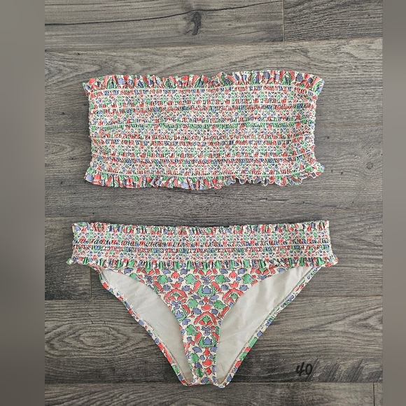 Tory Burch Other - szL Tory Burch Bandeau Romantic Ruffle Bikini  Cottagecore Coquette Feminine